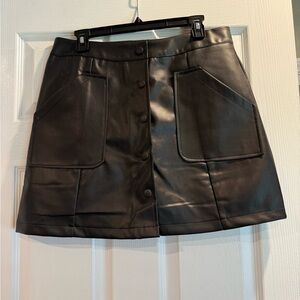 WKNDCHASERS NWT Faux Black Leather Skirt